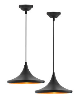 Homesake - Metal Danish Hanging Ceiling Light Black 2 Piece