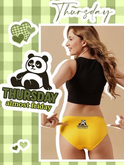 Clovia - Yellow Thrilling Thursday Cotton Mid Waist Hipster Brief