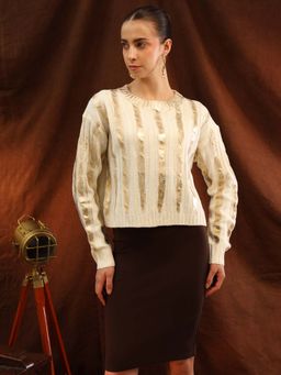 Kazo - Foiled Sweater - Beige