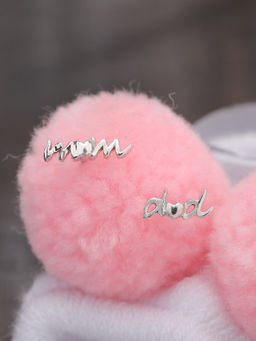 Praavy - 925 Sterling Silver Mom & Dad Kids Earrings