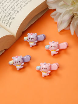 Stol'N - Bear Applique Hair Clips - Multi-Color (Pack of 4) (3-12 Years)