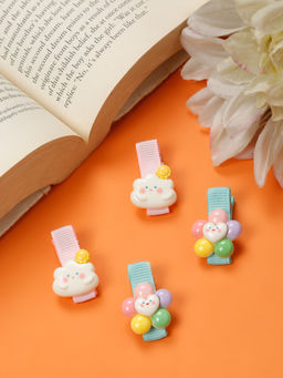 Stol'N - Animals Face Designed Hair Clips - Multi-Color (Pack of 4) (3-12 Years)