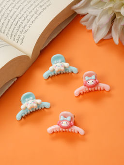 Stol'N - Bow Designed Animal Face Hair Clutchers - Multi-Color (Pack of 4) (3-12 Years)