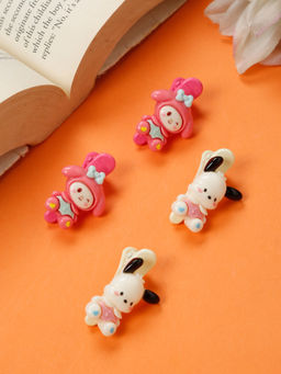 Stol'N - Animals Face Designed Hair Clips - Multi-Color (Pack of 4) (3-12 Years)