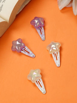 Stol'N - Star Detailed sequin Hair Clips - Multi-Color (Pack of 4) (3-12 Years)