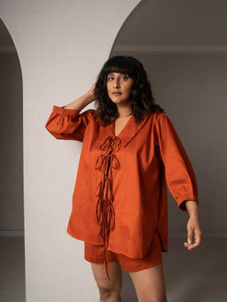 WHY SO BLUE - Terra Orange Solid Shirt