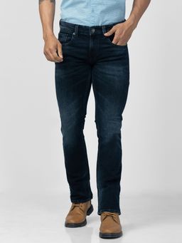 Spykar - Men Dark Blue Cotton Comfort Fit Regular Length Jeans (Rafter)