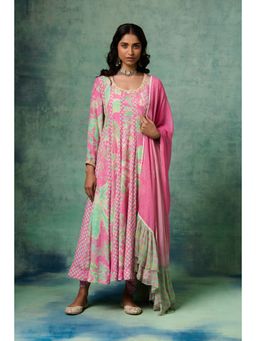 Saundh - Preet Kurta and Pant with Dupatta Pink (Set of 3)
