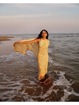 Saundh - Alba Orange Saree with Unstitched Blouse