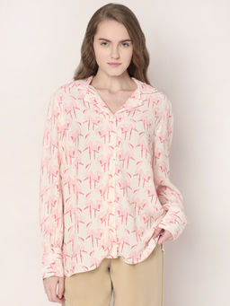 VERO MODA - Off White Flamingo Print Shirt