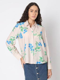 VERO MODA - Off-White Floral Shirt