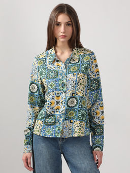 VERO MODA - Multi-Color Printed Cotton Shirt