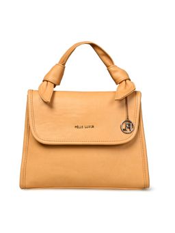 Pelle Luxur - Women's Light Brown Premium Pu Medium Satchel Bag