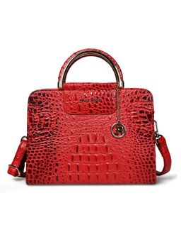 Pelle Luxur - Women's Red Premium Pu Medium Satchel Bag