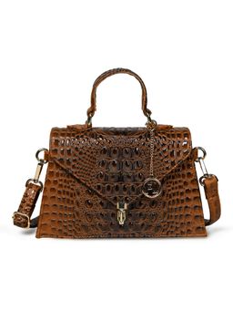 Pelle Luxur - Women's Dark Brown Premium Pu Medium Satchel Bag