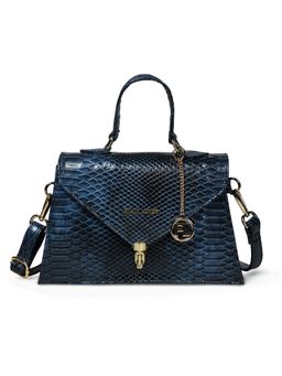 Pelle Luxur - Women's Blue Premium Pu Medium Satchel Bag