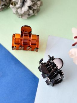 Silvermerc Designs - Black and Brown Hair Claw Clips (Set of 2)
