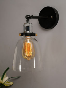 Homesake - Glass Bell Wall Light Swing Nickel
