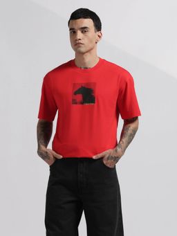 Calvin Klein - Red Printed Relaxed T-Shirt