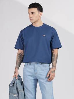 Calvin Klein - Blue Solid Relaxed T-Shirt