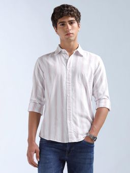 Flying Machine - White Stripes Regular Shirt