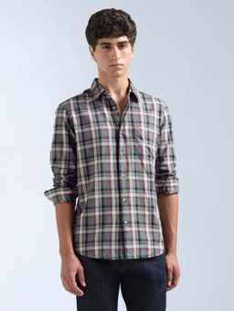 Flying Machine - Grey Checks Regular Shirt
