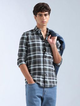 Flying Machine - Grey Checks Regular Shirt