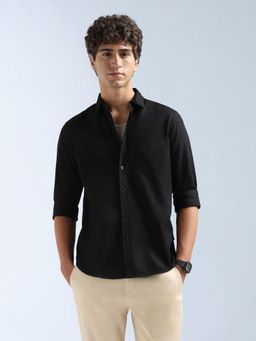 Flying Machine - Black Solid Regular Shirt