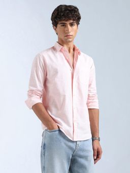 Flying Machine - Pink Solid Regular Shirt
