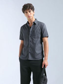 Flying Machine - Grey Solid Regular Shirt