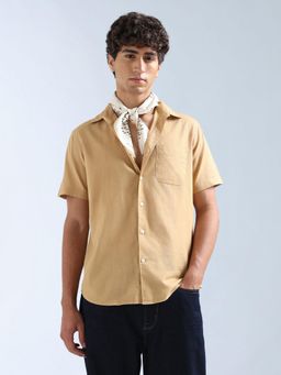 Flying Machine - Yellow Solid Regular Shirt
