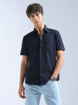 Flying Machine - Blue Solid Regular Shirt