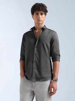 Flying Machine - Grey Solid Regular Shirt