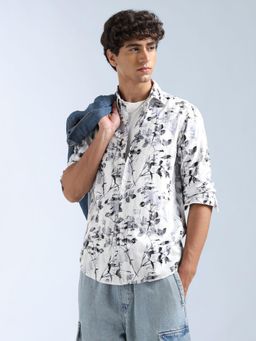 Flying Machine - White Printed Regular Shirt