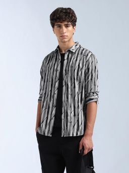 Flying Machine - Grey Printed Regular Shirt