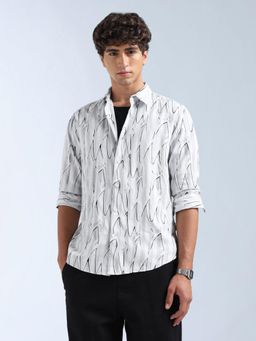 Flying Machine - Grey Printed Regular Shirt