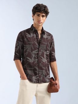 Flying Machine - Brown Printed Regular Shirt