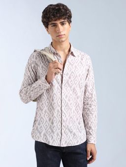 Flying Machine - Grey Printed Regular Shirt