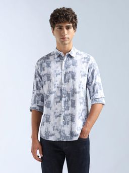 Flying Machine - Blue Printed Regular Shirt