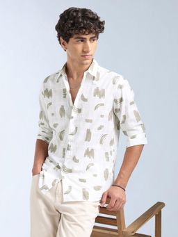 Flying Machine - Brown Printed Regular Shirt