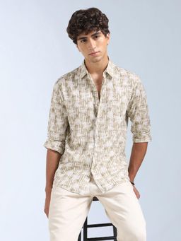 Flying Machine - Brown Printed Regular Shirt