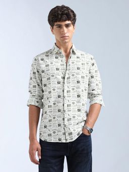 Flying Machine - Green Printed Regular Shirt