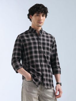 Flying Machine - Black Checks Regular Shirt