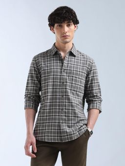 Flying Machine - Grey Checks Regular Shirt