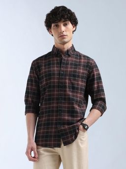 Flying Machine - Purple Checks Regular Shirt