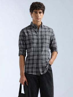 Flying Machine - Grey Checks Regular Shirt