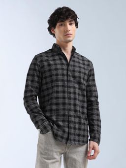 Flying Machine - Black Checks Regular Shirt
