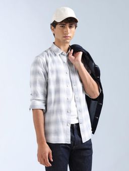 Flying Machine - Grey Checks Regular Shirt