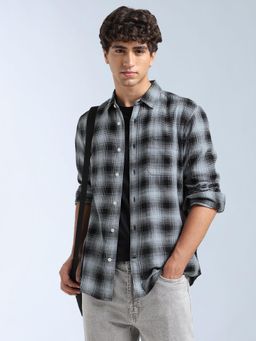 Flying Machine - Grey Checks Regular Shirt