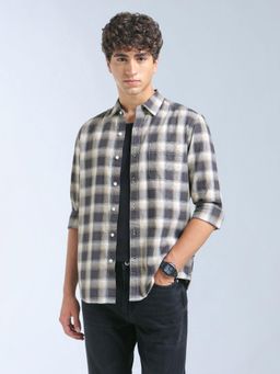 Flying Machine - Grey Checks Regular Shirt